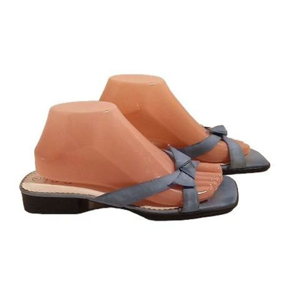Fanfares Blue Square Toe Sandals Women's Size 7 - Picture 4 of 7